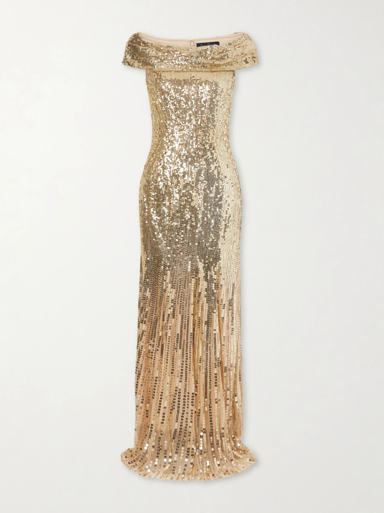 Image of Dresses. Product name - Trixie Embellished Gown in Gold colour by brand - Jenny Packham
