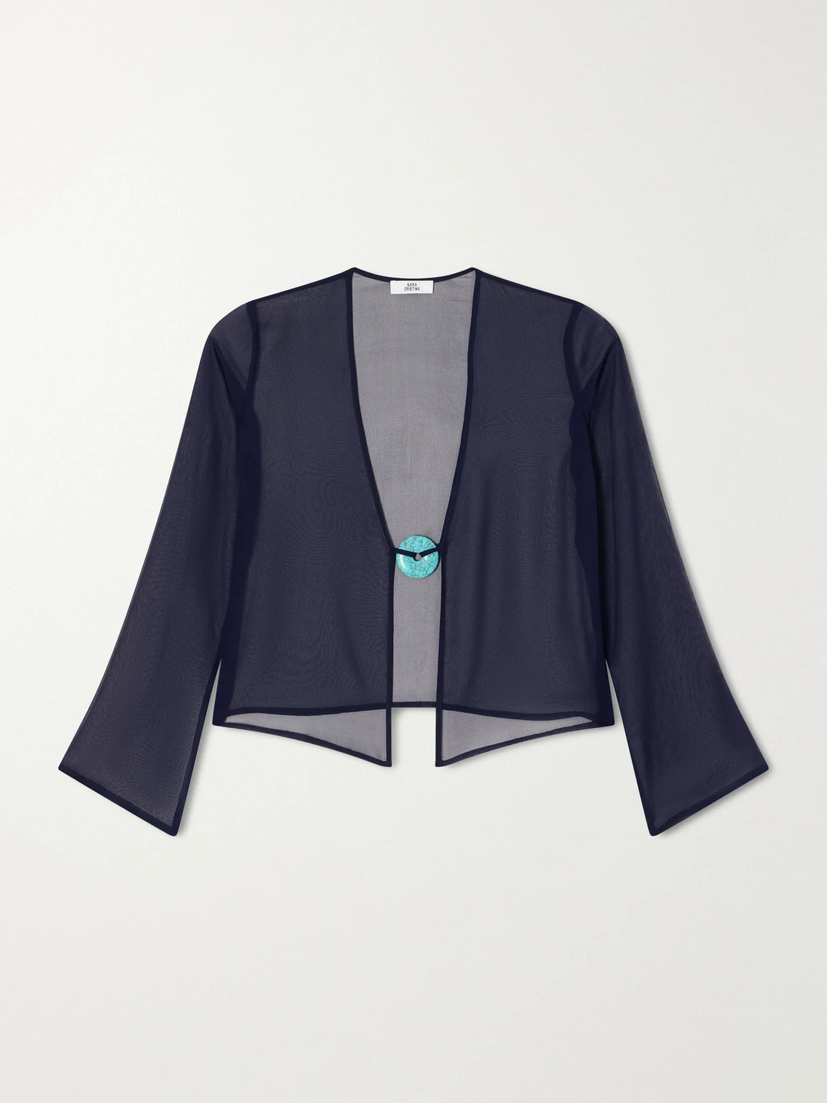 Sara Cristina Nerea Pearl-embellished Silk-chiffon Blouse