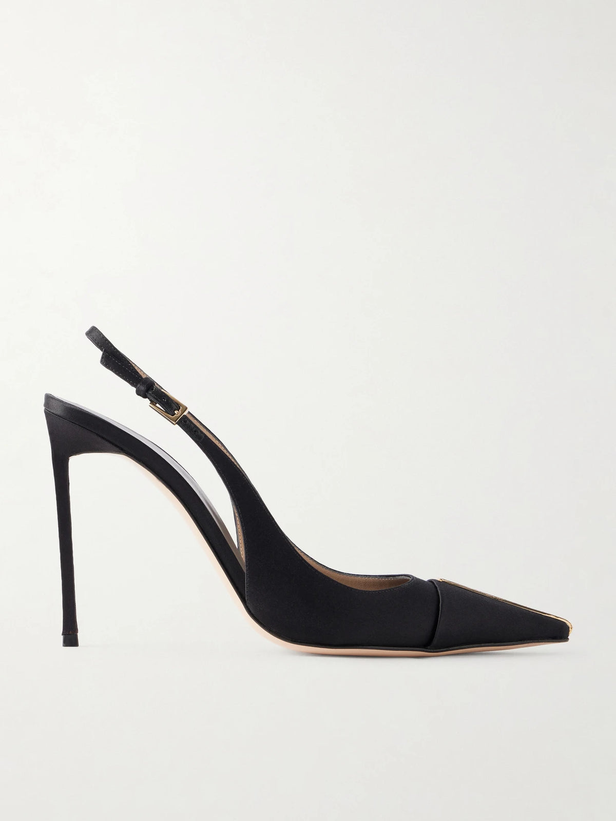 105 Crystal-embellished Satin Slingback Pumps