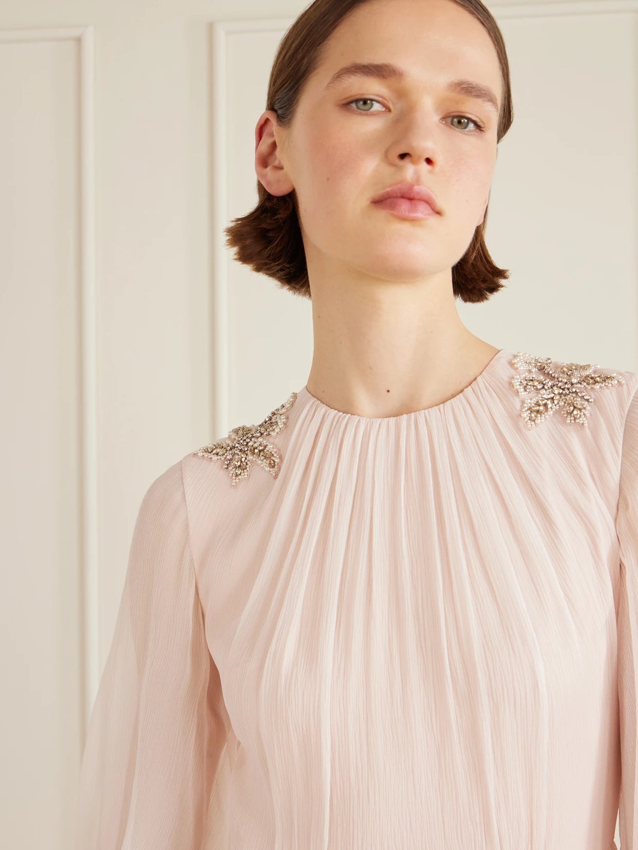 Crystal-embellished Crêpon Gown