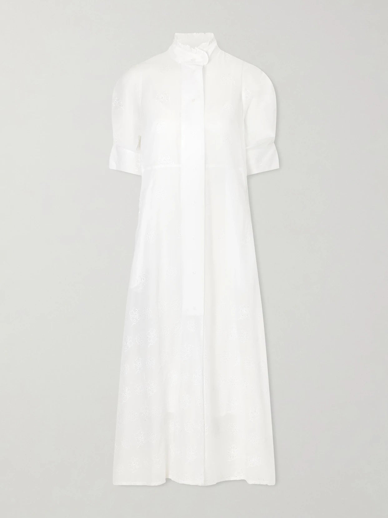 Venetia Ruffled Broderie Anglaise Cotton Midi Dress