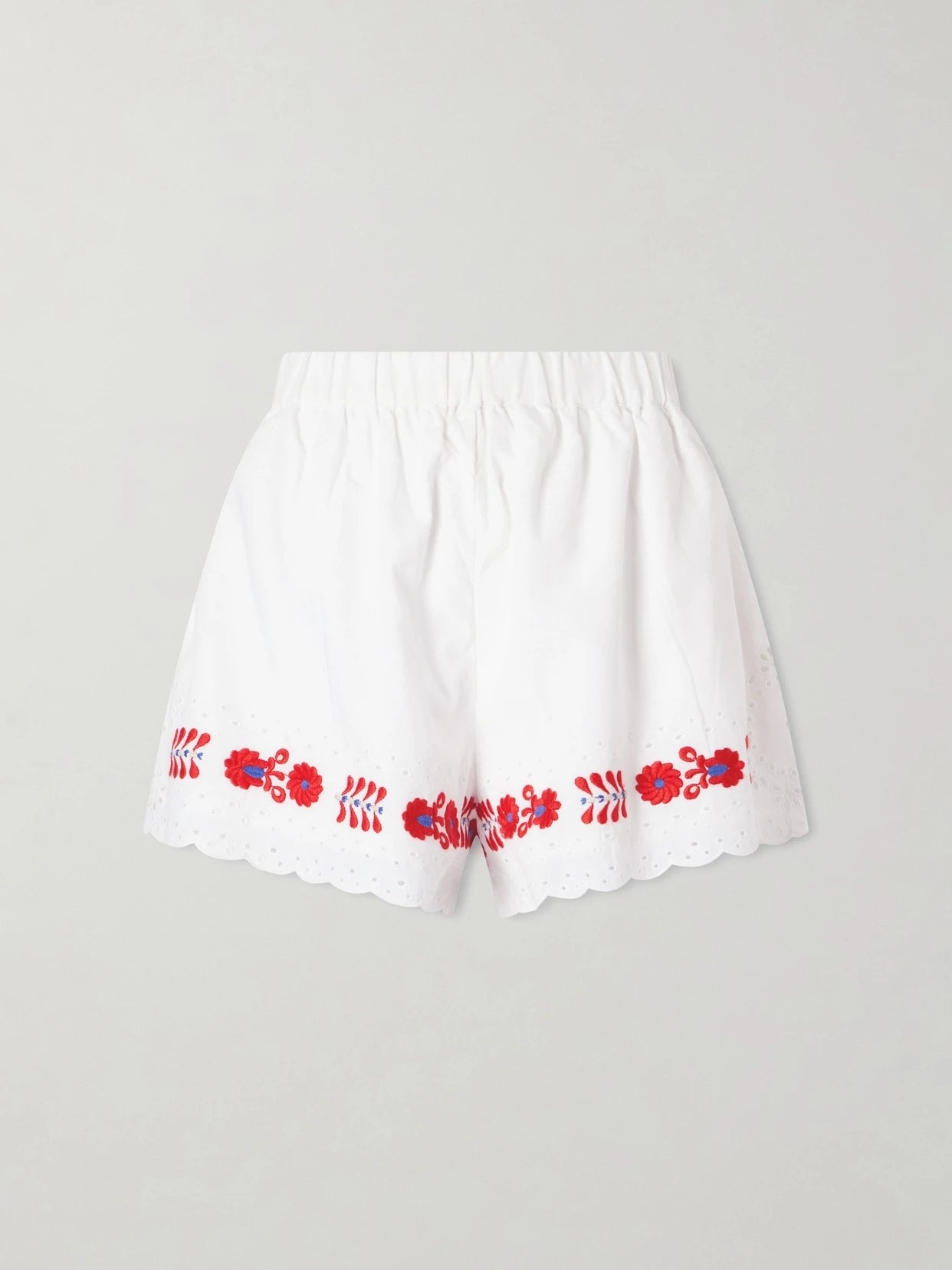 Catharina Embroidered Cotton And Linen Shorts