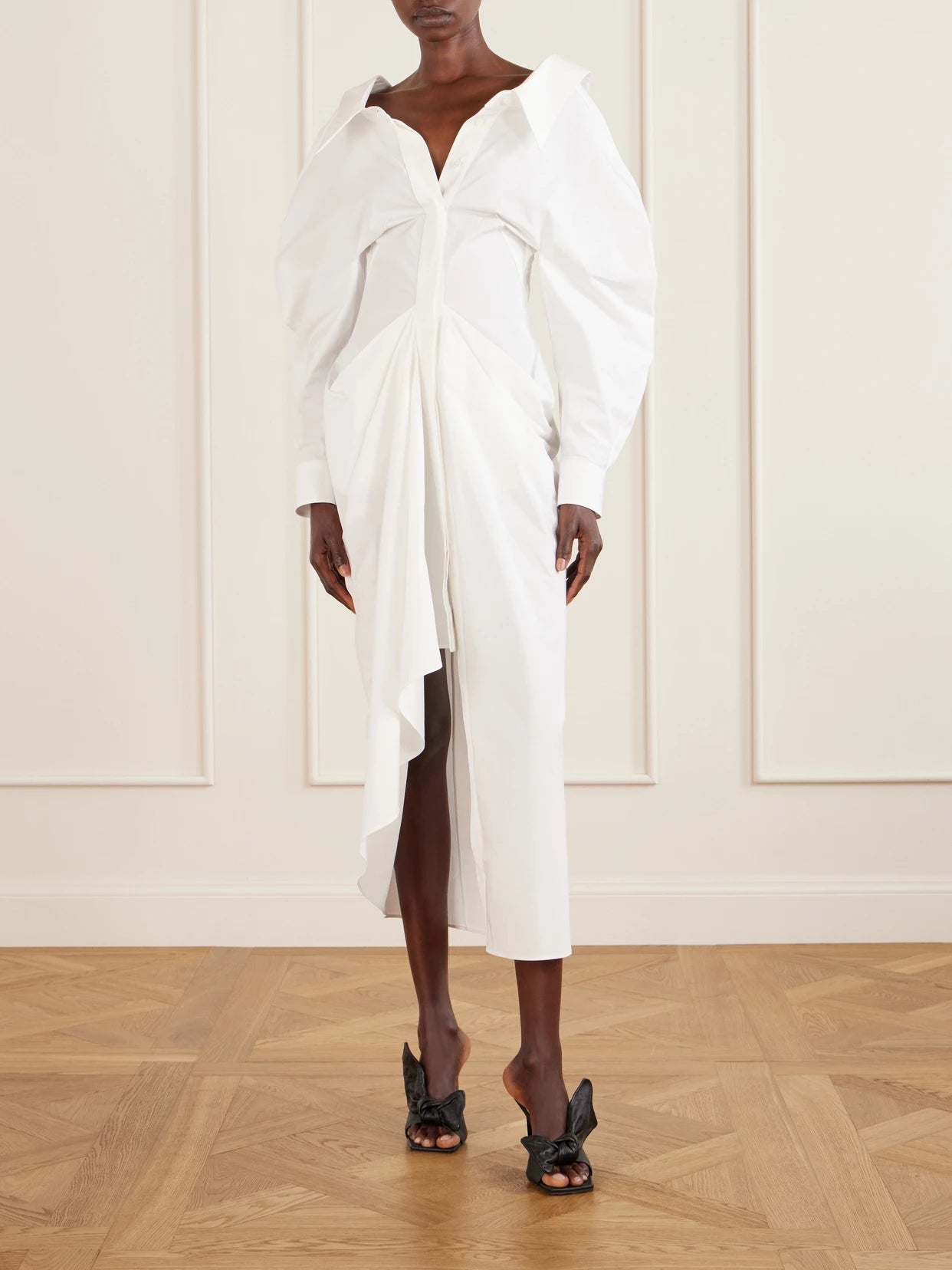 Image of Dresses. Product name - Cotton-poplin Maxi Dress in White colour by brand - Givenchy