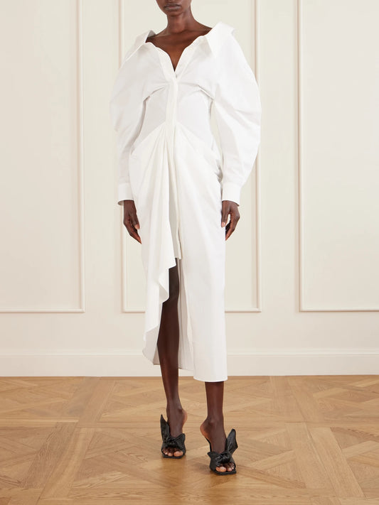 Image of Dresses. Product name - Cotton-poplin Maxi Dress in White colour by brand - Givenchy