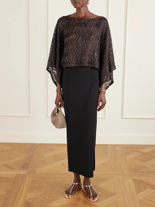 Mare Cropped Sequin-embellished Crochet-knit Top