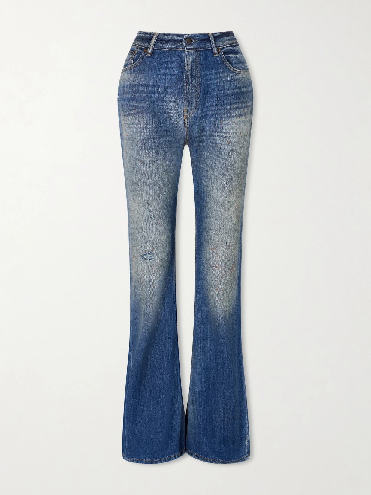 Distressed High-rise Flared Jeans