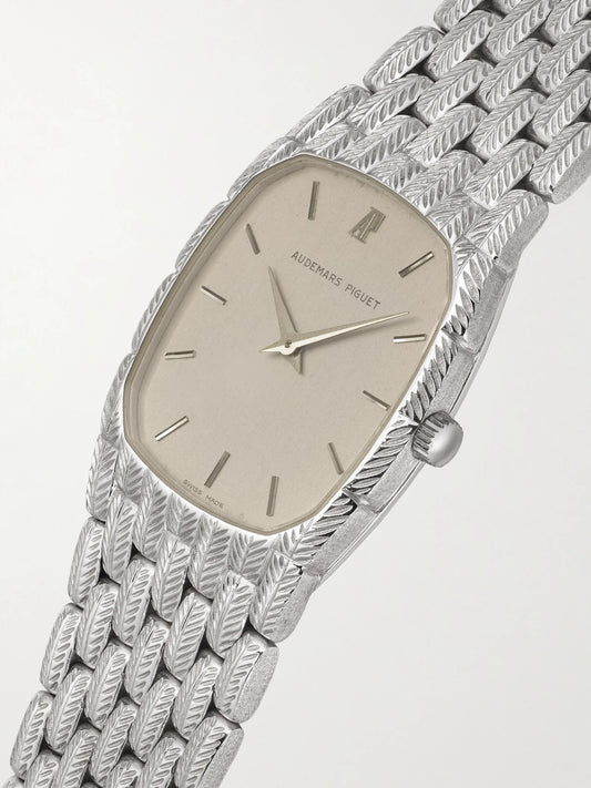 Stephanie Windsor + Audemars Piguet Vintage 1990s Feather Cobra Hand-wound 18-karat White Gold Watch (6.5" Wrist)