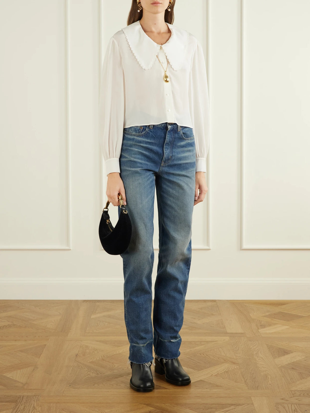 Chloé Chain Horse Velvet Top-handle Bag