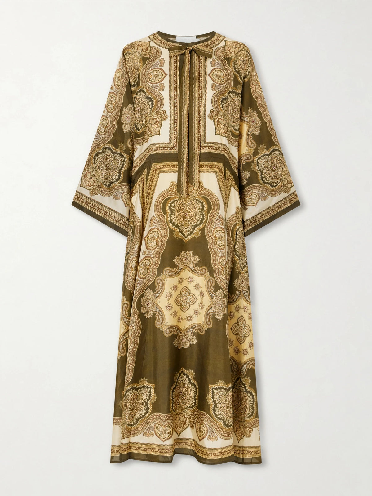 Zimmermann Mahon Printed Silk-satin Midi Dress