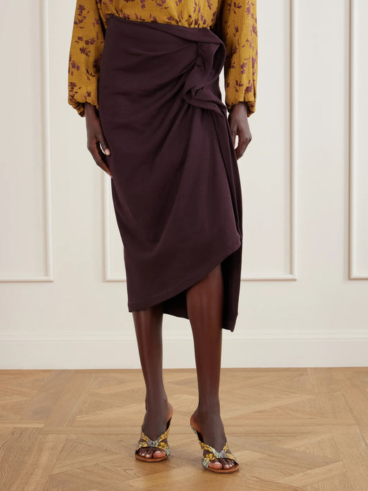 Dries Van Noten Draped Cotton-jersey Midi Skirt
