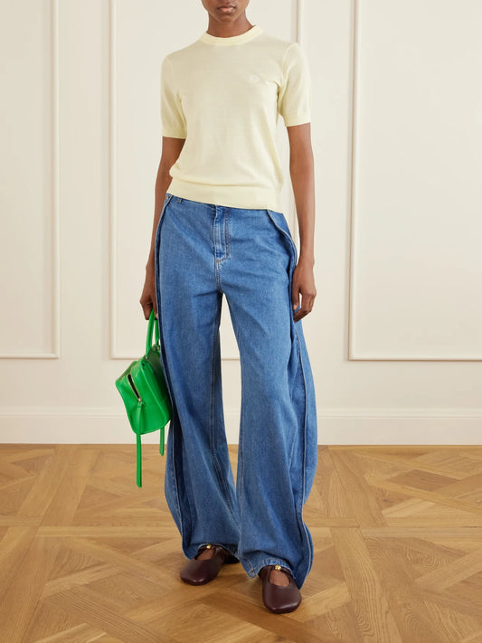 Image of Flats. Product name - Pebble Embellished Leather Mules in Burgundy colour by brand - LOEWE