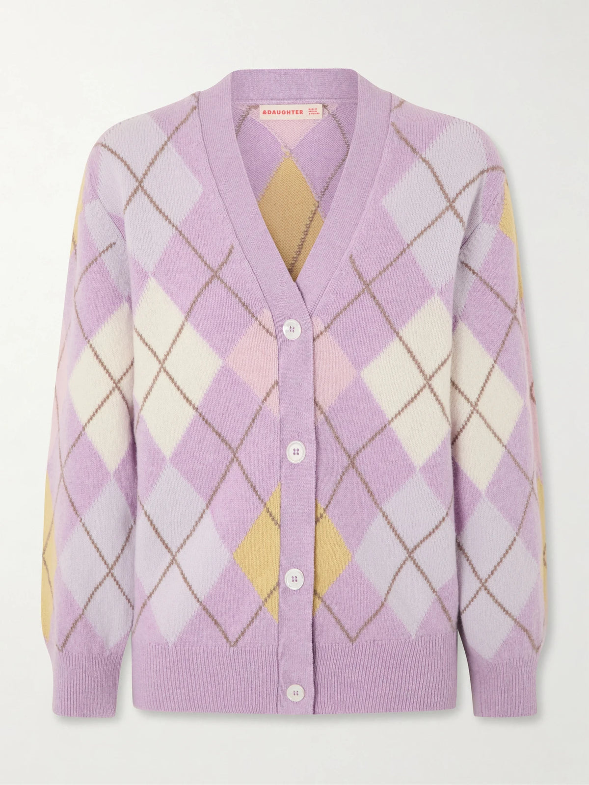 &Daughter Argyle Wool Cardigan
