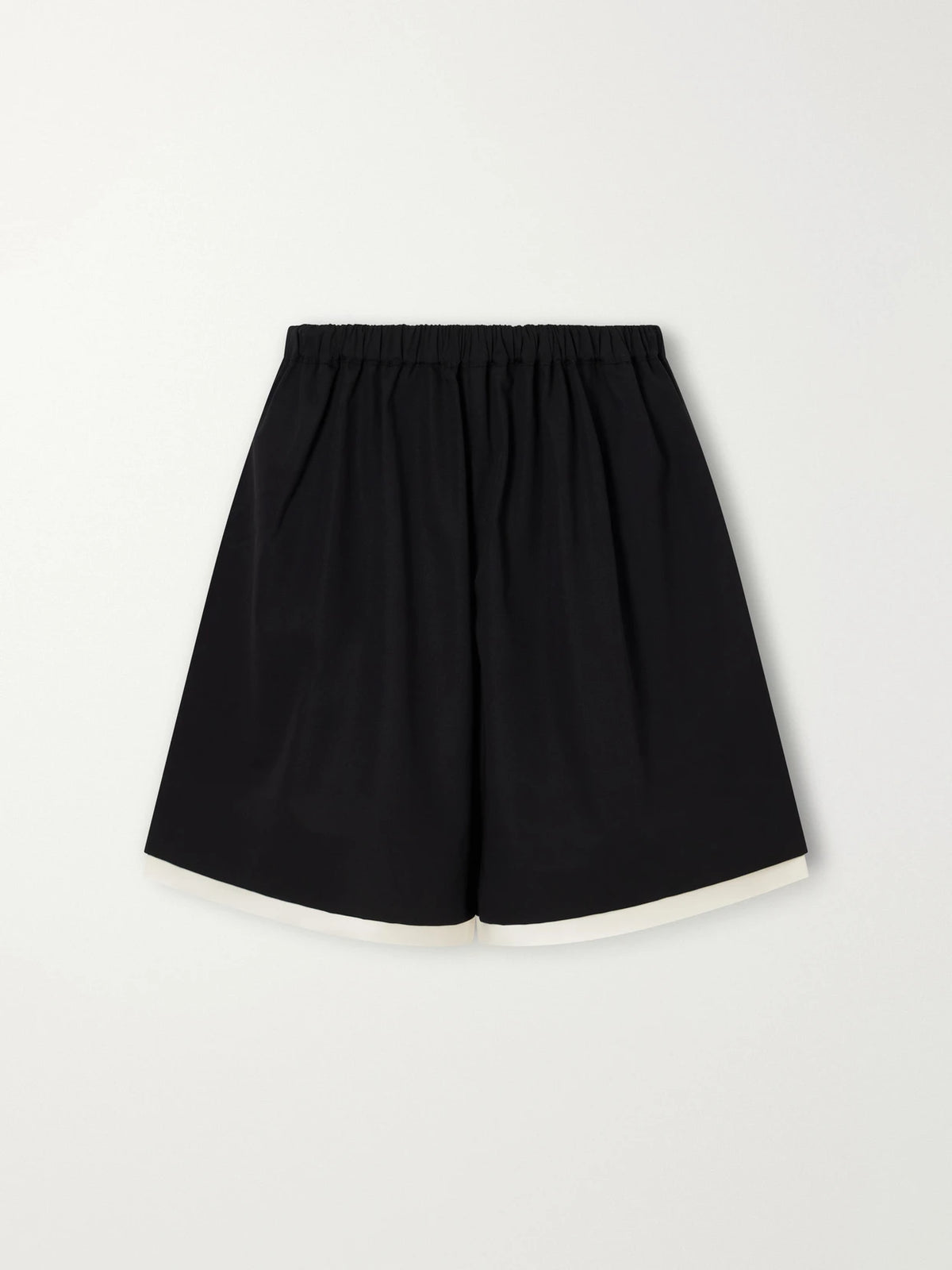 ST. AGNI Satin-trimmed Wool-twill Shorts