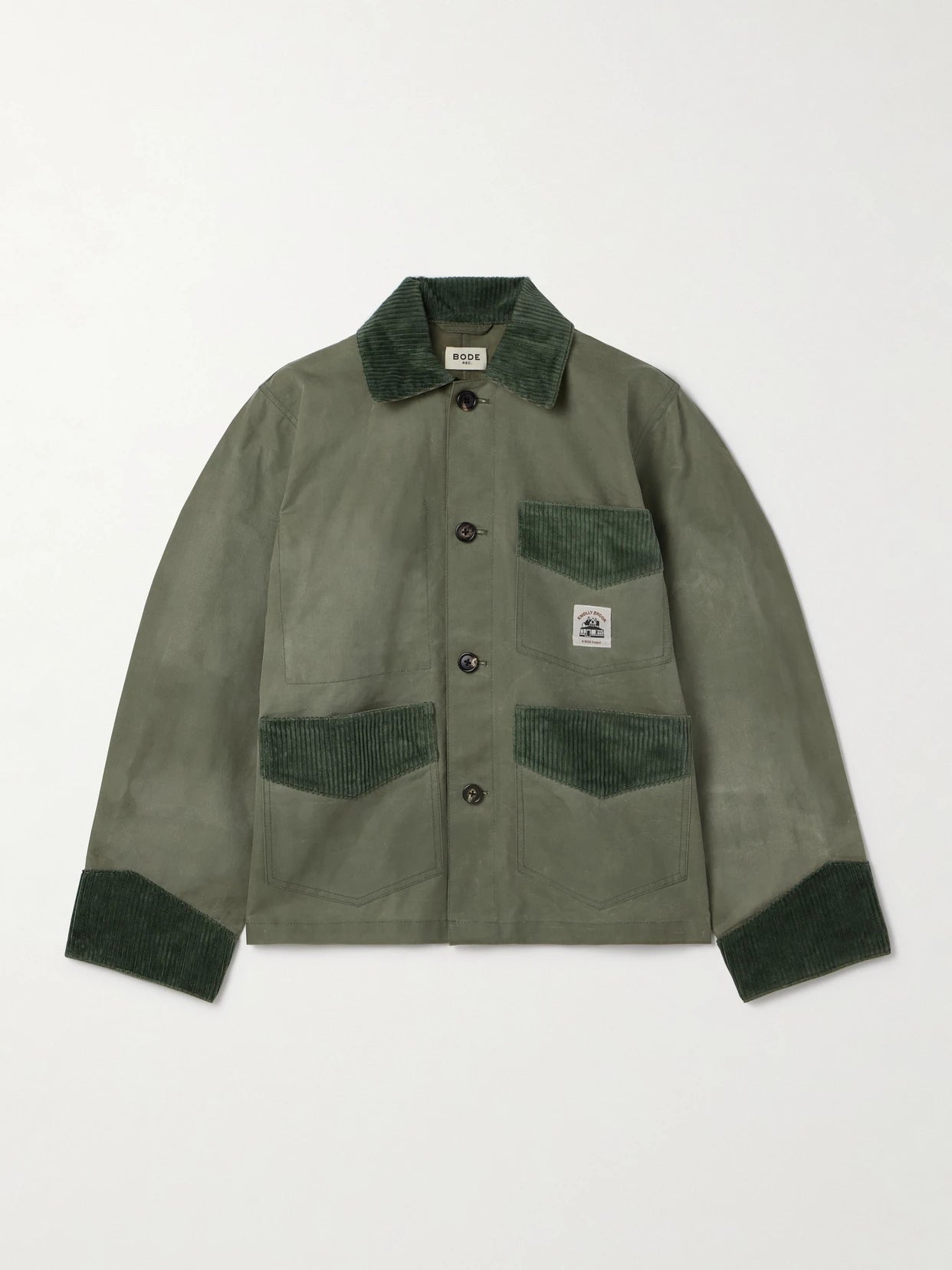 Corduroy-trimmed Waxed-cotton Jacket