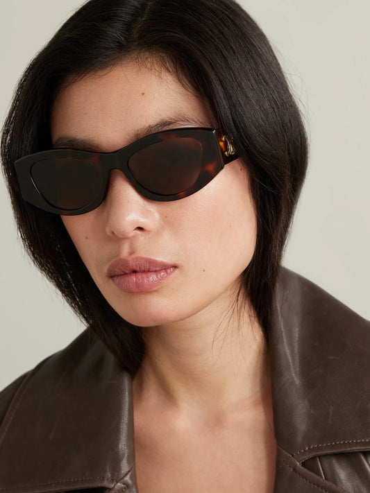 Image of Sunglasses. Product name - Triomphe Tortoiseshell Acetate Sunglasses in Multi colour by brand - CELINE Eyewear