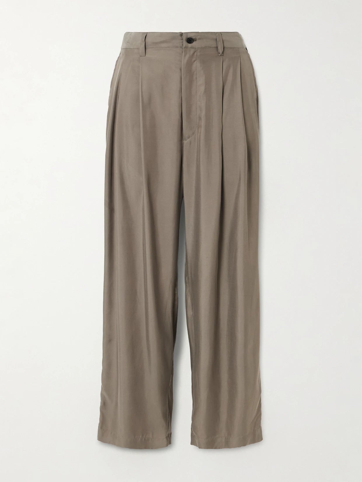 Pleated Twill Wide-leg Pants