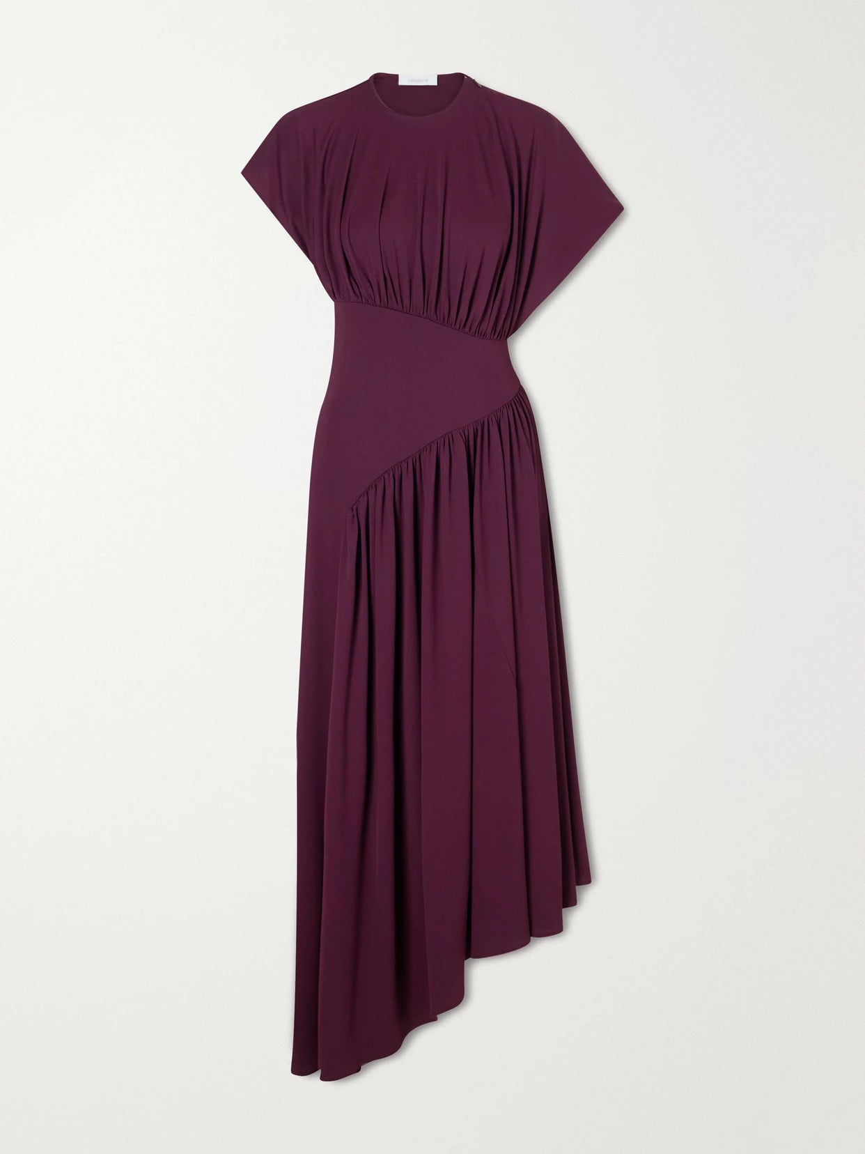 Image of Dresses. Product name - Draped Stretch-jersey Maxi Dress in Purple colour by brand - RABANNE