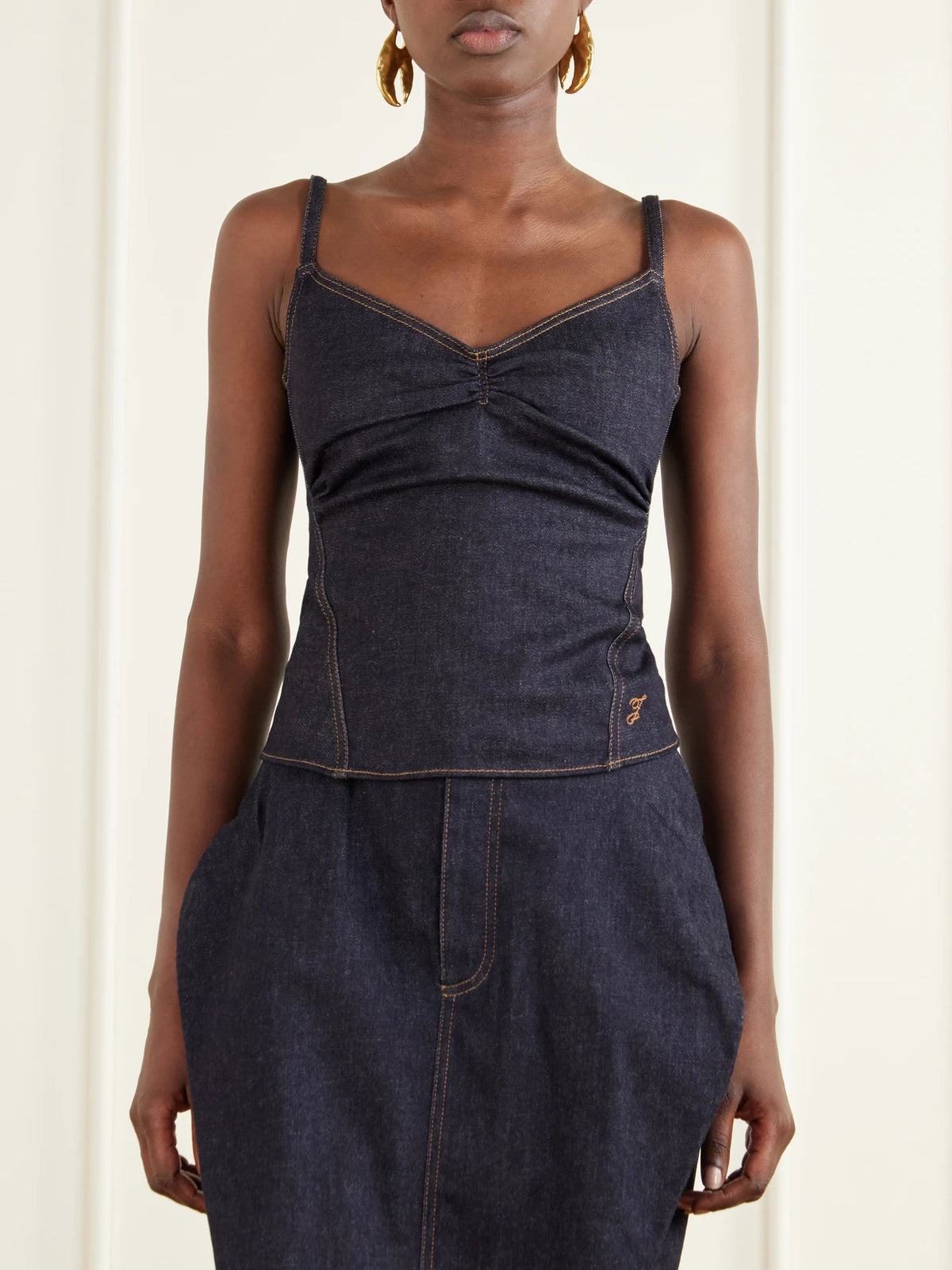 Jacquemus Le Haut De-nimes Cotton And Cashmere-blend Denim Cami