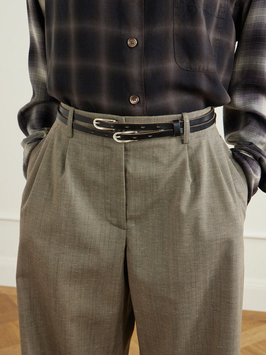 Image of Belts. Product name - Twin Leather Belt in Black colour by brand - Our Legacy