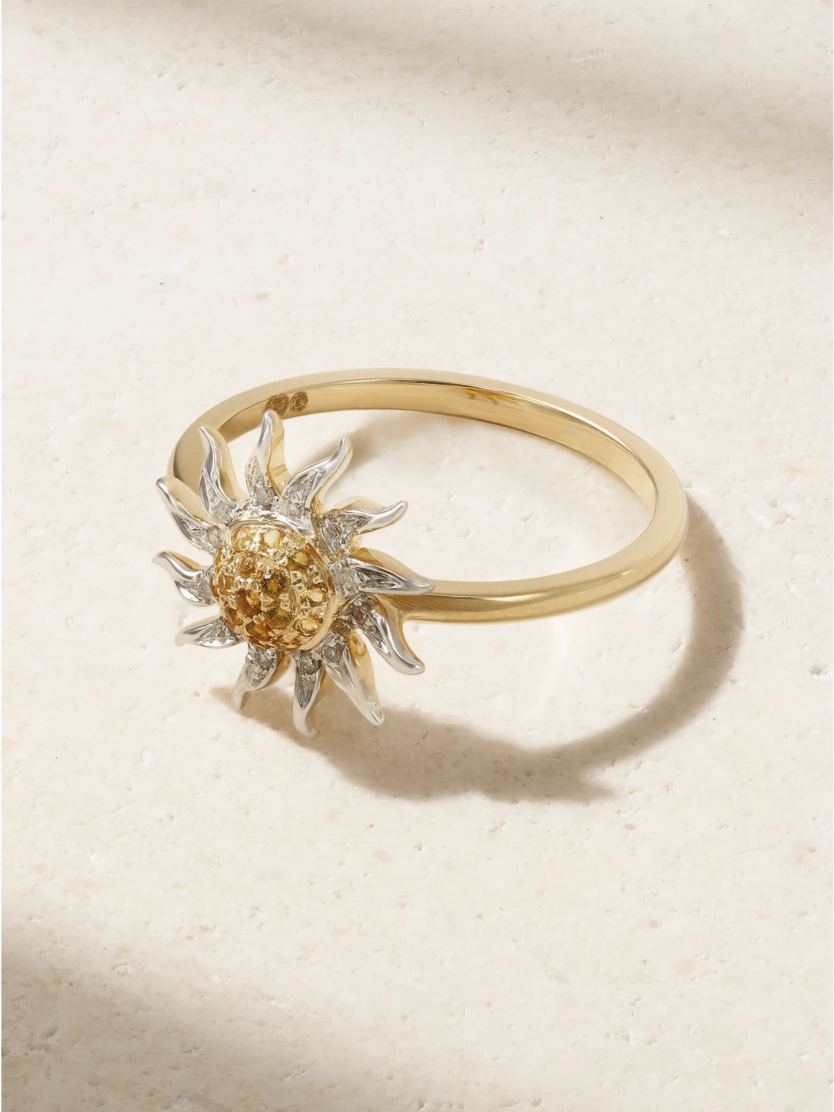 Mini Soleil 18-karat Yellow And White Gold, Diamond And Citrine Ring