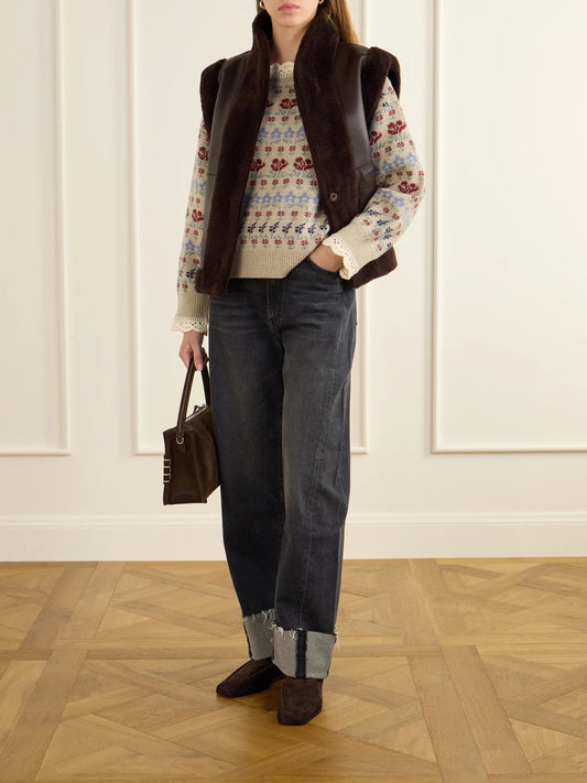 Image of Coats & Jackets. Product name - Annie Reversible Wool Vest in Dark brown colour by brand - Sea