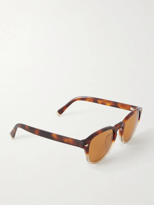 Round-frame Tortoiseshell Acetate Sunglasses