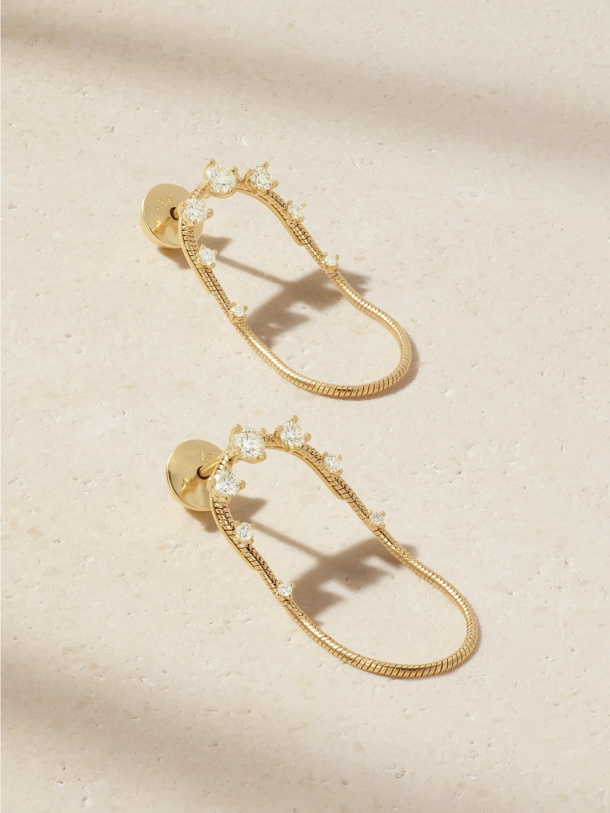 Parallel Short 18-karat Gold Diamond Earrings