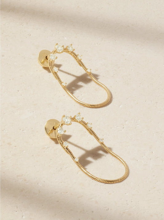 Parallel Short 18-karat Gold Diamond Earrings