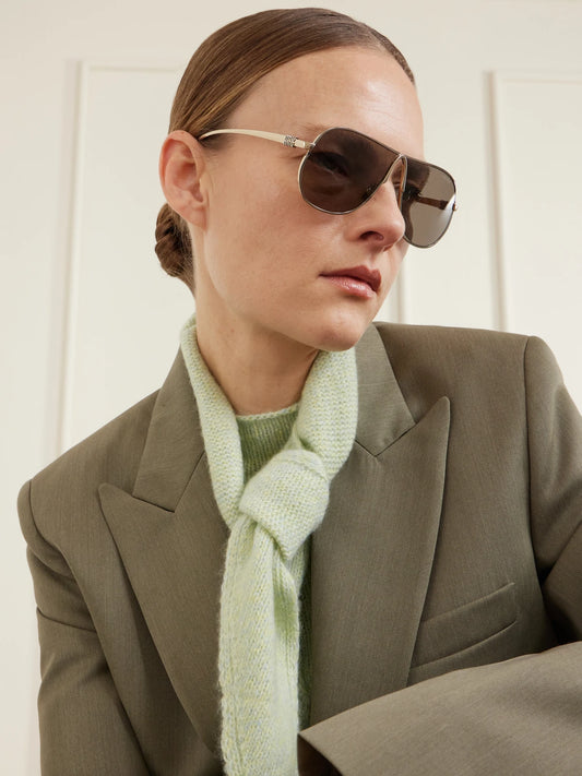 Image of Sunglasses. Product name - Aviator-style Gold-tone Sunglasses in Multi colour by brand - Miu Miu Eyewear