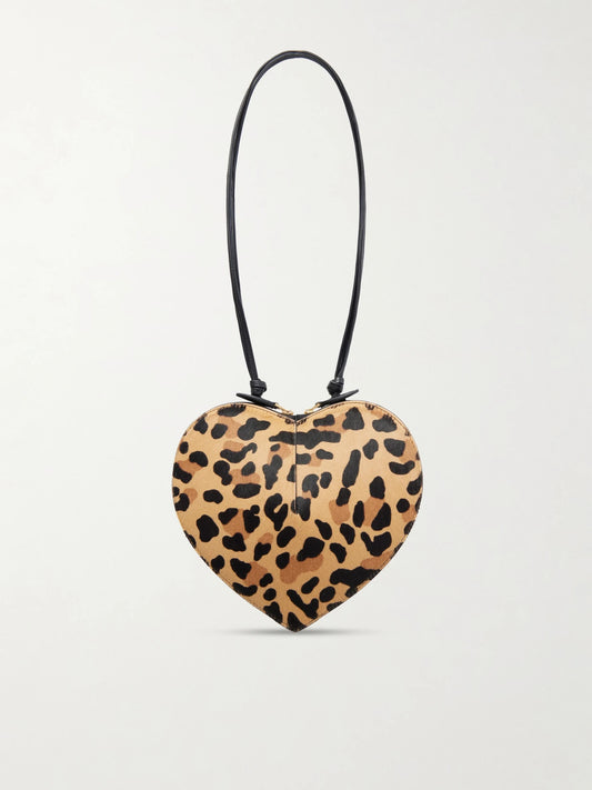 Le Coeur Leopard-print Leather-trimmed Calf Hair Shoulder Bag