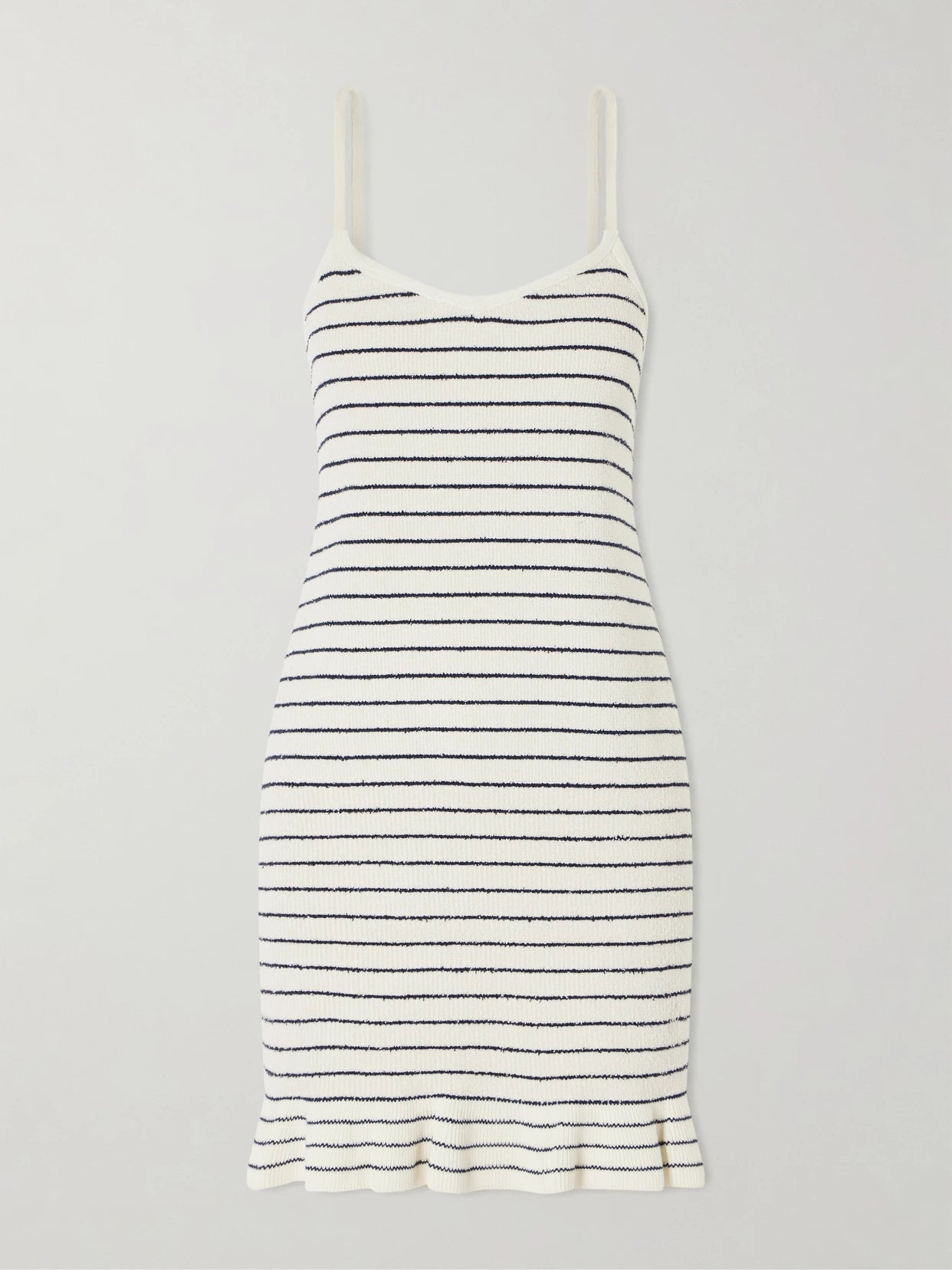 Striped Cotton-blend Terry Mini Dress