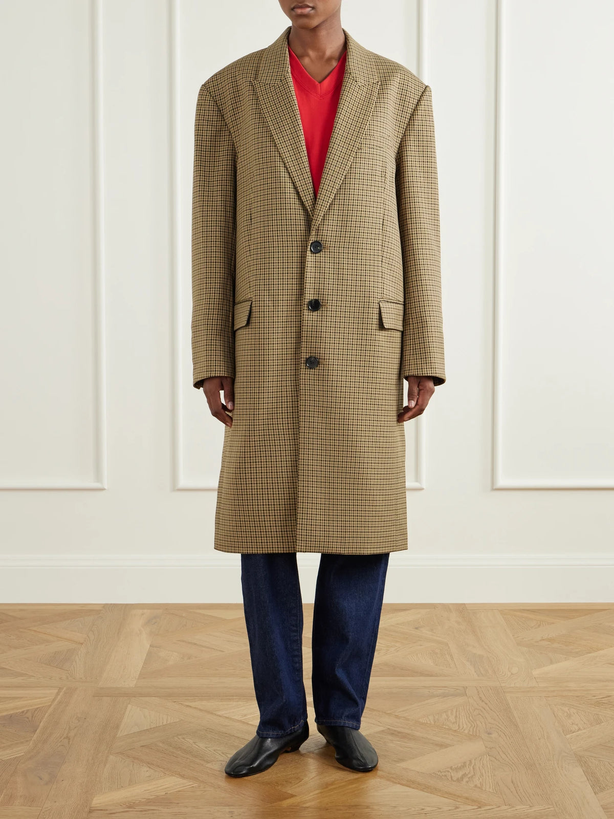 Tibi Checked Twill Coat