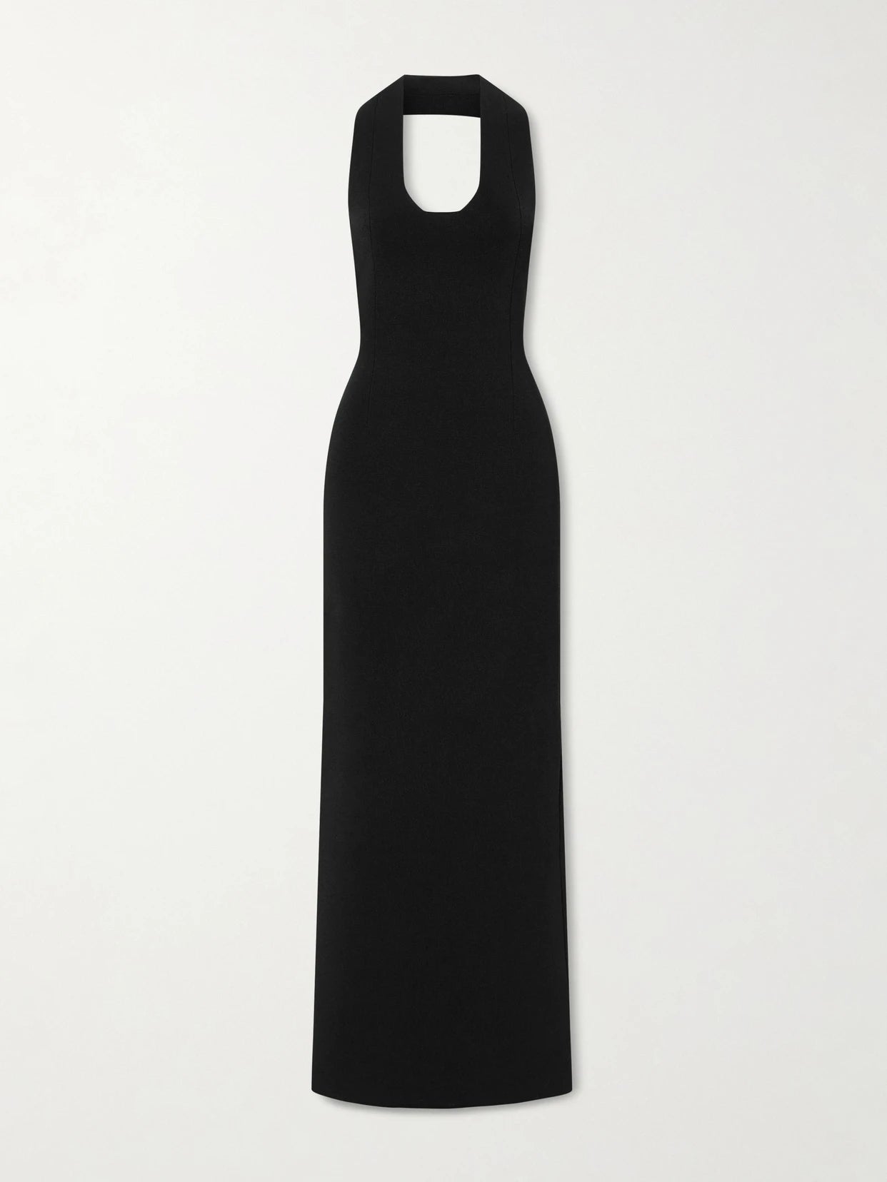 Image of Dresses. Product name - Mahi Knitted Halterneck Maxi Dress in Black colour by brand - KHAITE
