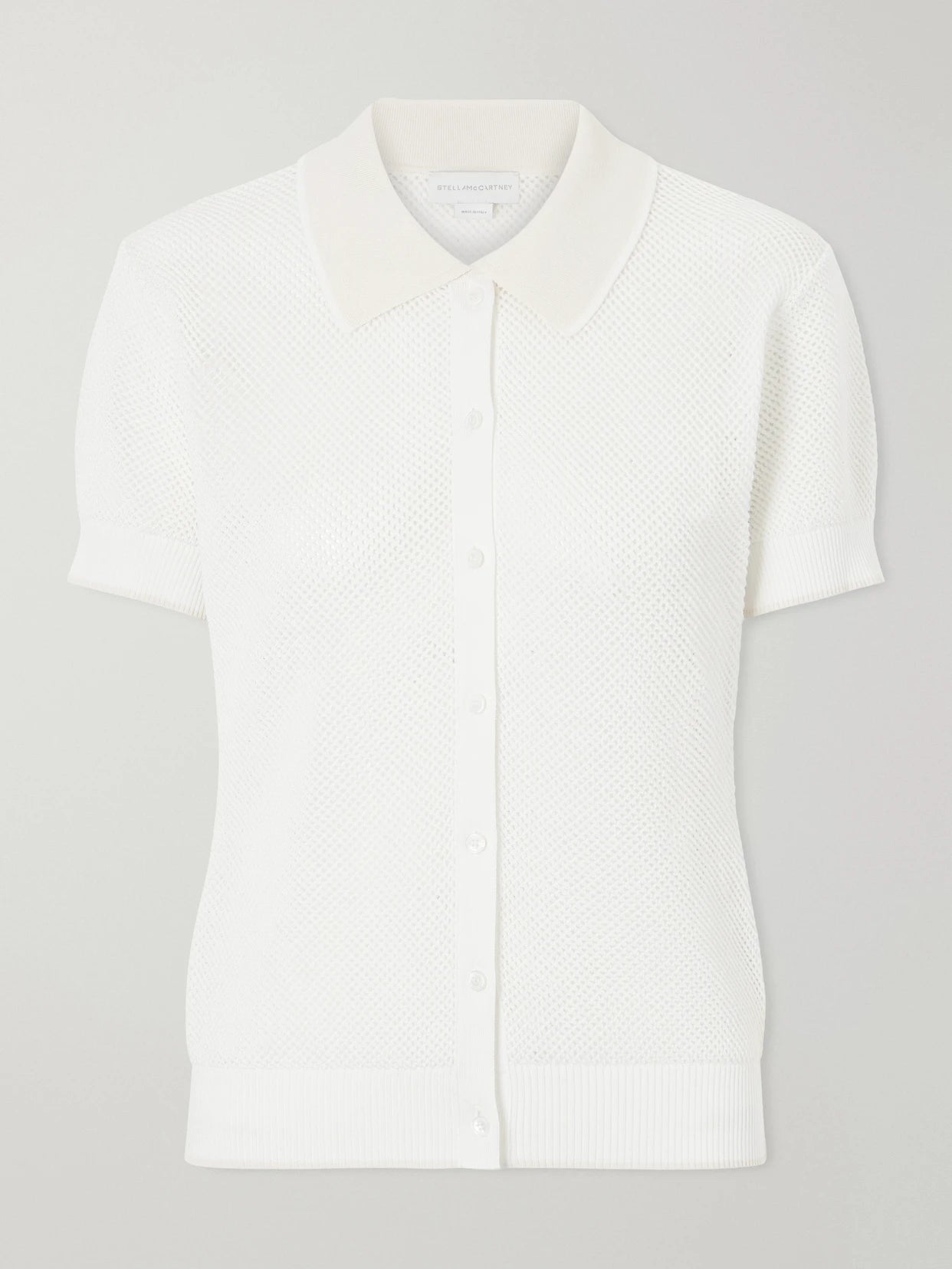 Open-knit Cotton Polo Shirt