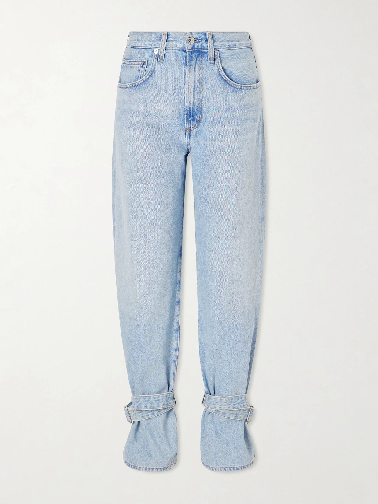 Belted Straight-leg Jeans