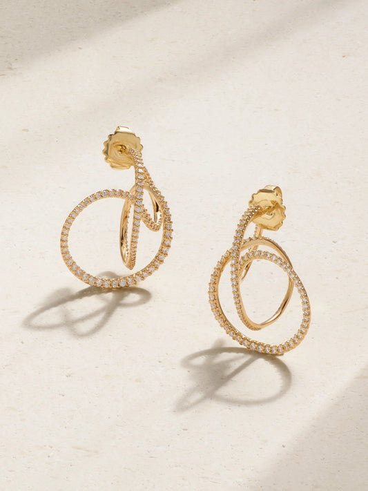 Twisted Love 18-karat Gold Diamond Earrings