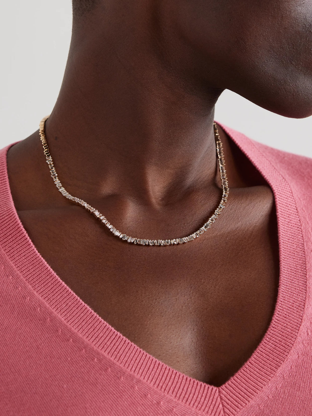 Image of Necklaces. Product name - 18-karat Rose Gold Diamond Necklace in Multi colour by brand - Suzanne Kalan