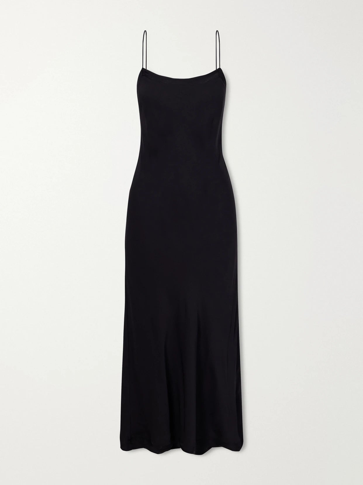 Image of Dresses. Product name - Silk-satin Slip Dress in Black colour by brand - TOTEME