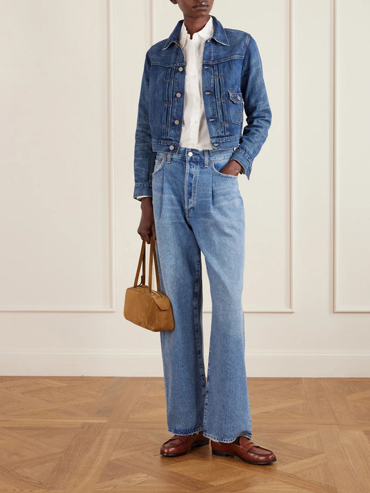Image of Coats & Jackets. Product name - Denim Jacket in Mid denim colour by brand - RRL