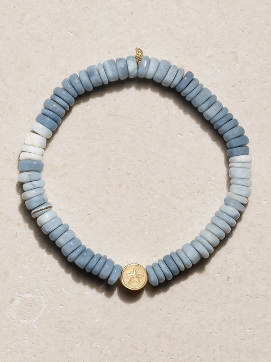 Starfish Clam 14-karat Gold, Opal And Diamond Bracelet
