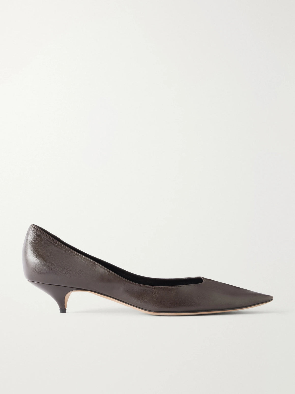 The Row Liisa Kitten Three Leather Pumps