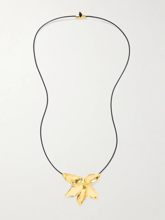 + Eden Rock St Barths Frangipanier Gold-plated And Cord Necklace