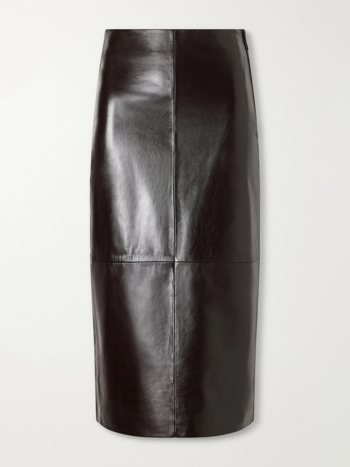 ARMA Meeka Paneled Full-grain Leather Midi Skirt