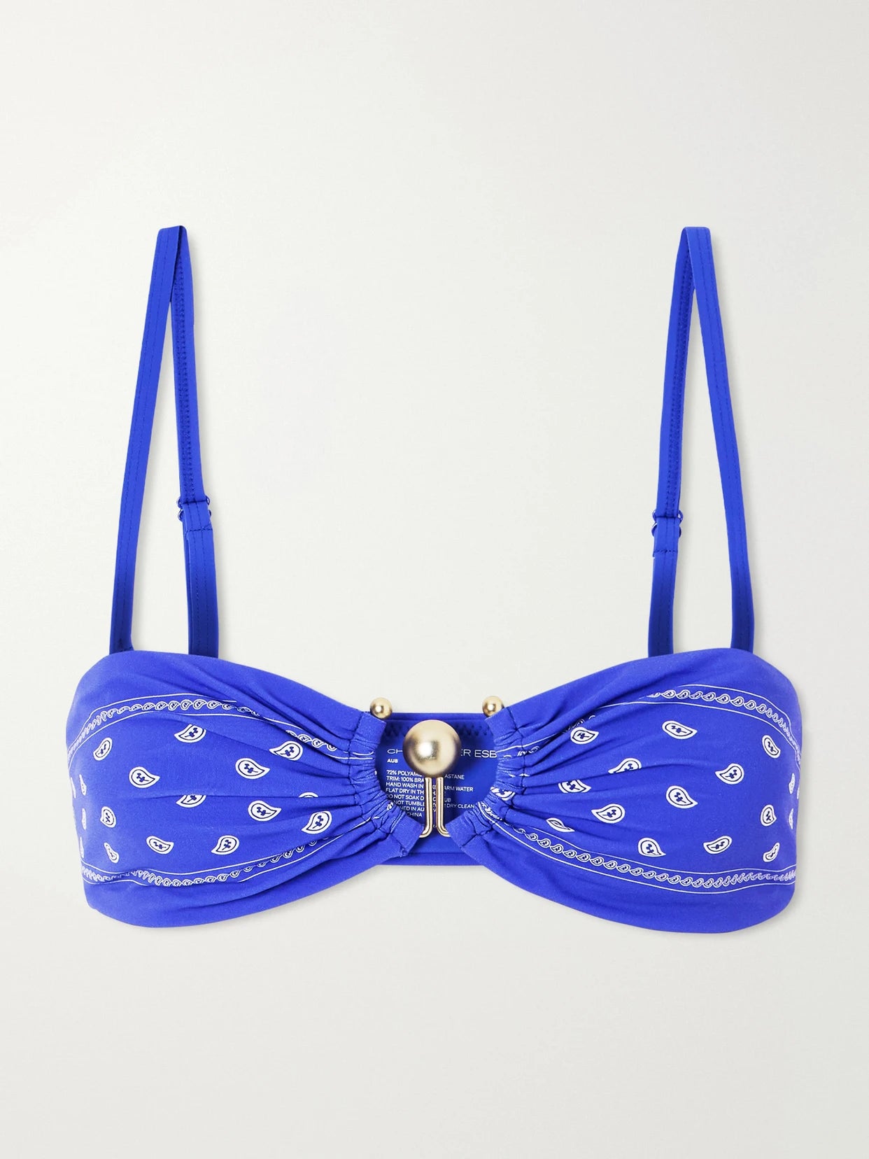 Orbit Embellished Bandana-print Bikini Top