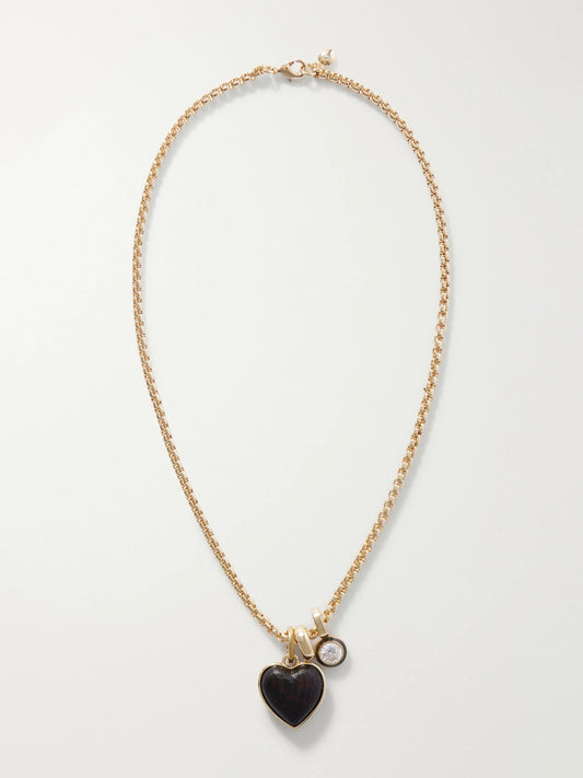 Roxanne Assoulin The Mini Simple Wood Heart Gold-tone Necklace