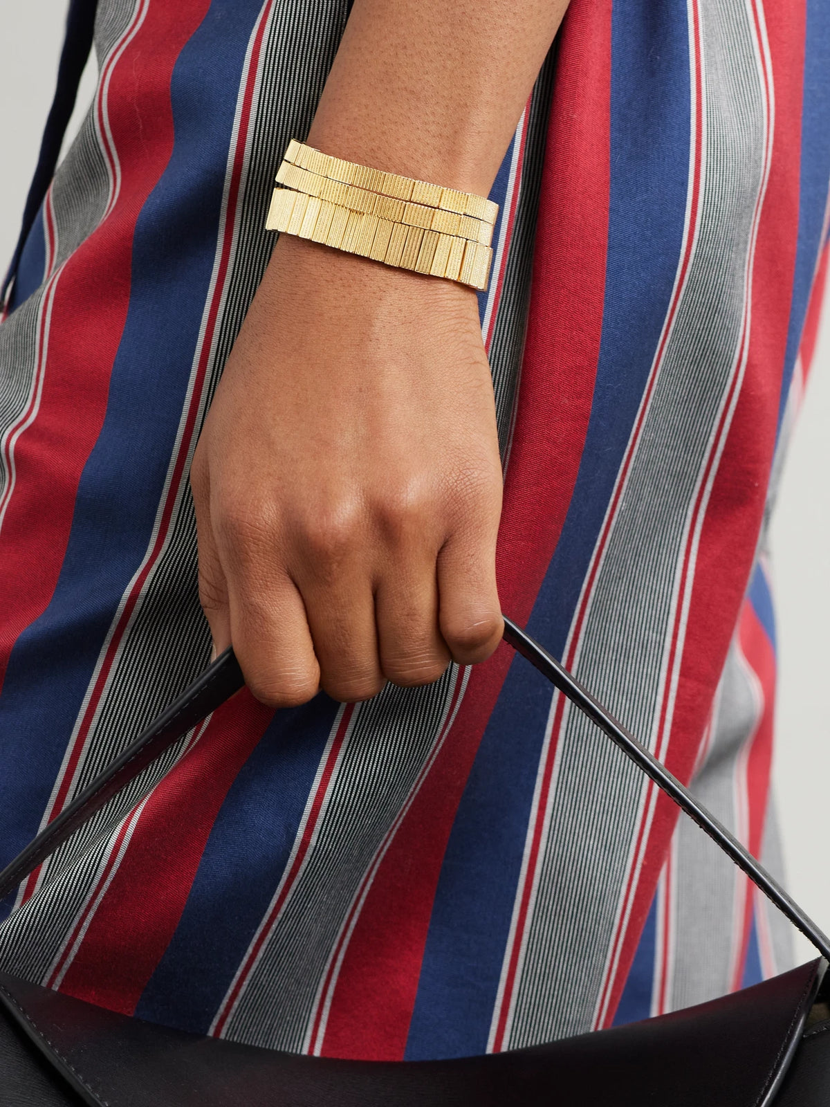 Image of Bracelets. Product name - The Florentine Set Of Three Gold-tone Bracelets in Multi colour by brand - Roxanne Assoulin