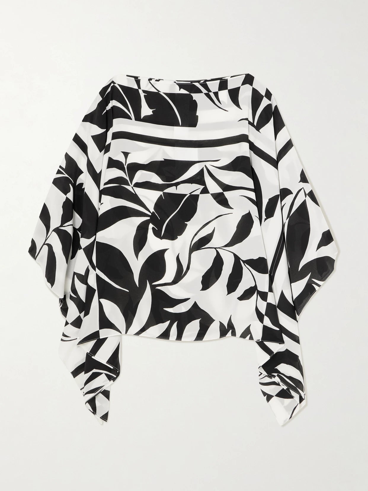 Beachwear Draped Printed Silk Crepe De Chine Blouse