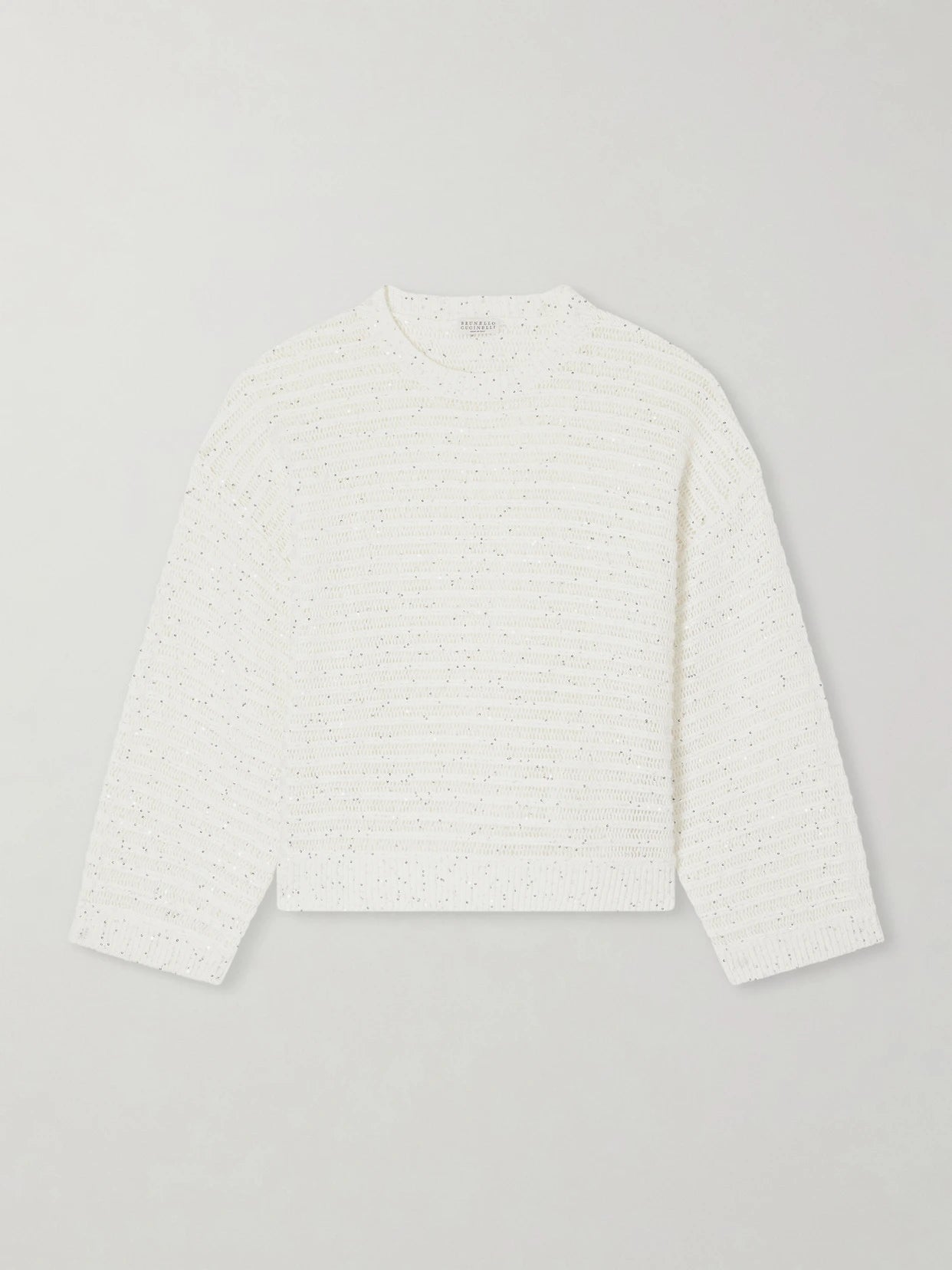 Open Linen-blend Knit Sweater