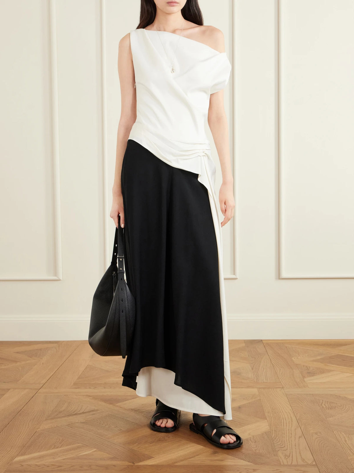 Image of Sandals. Product name - Capri Fisherman Suede Sandals in Black colour by brand - Proenza Schouler
