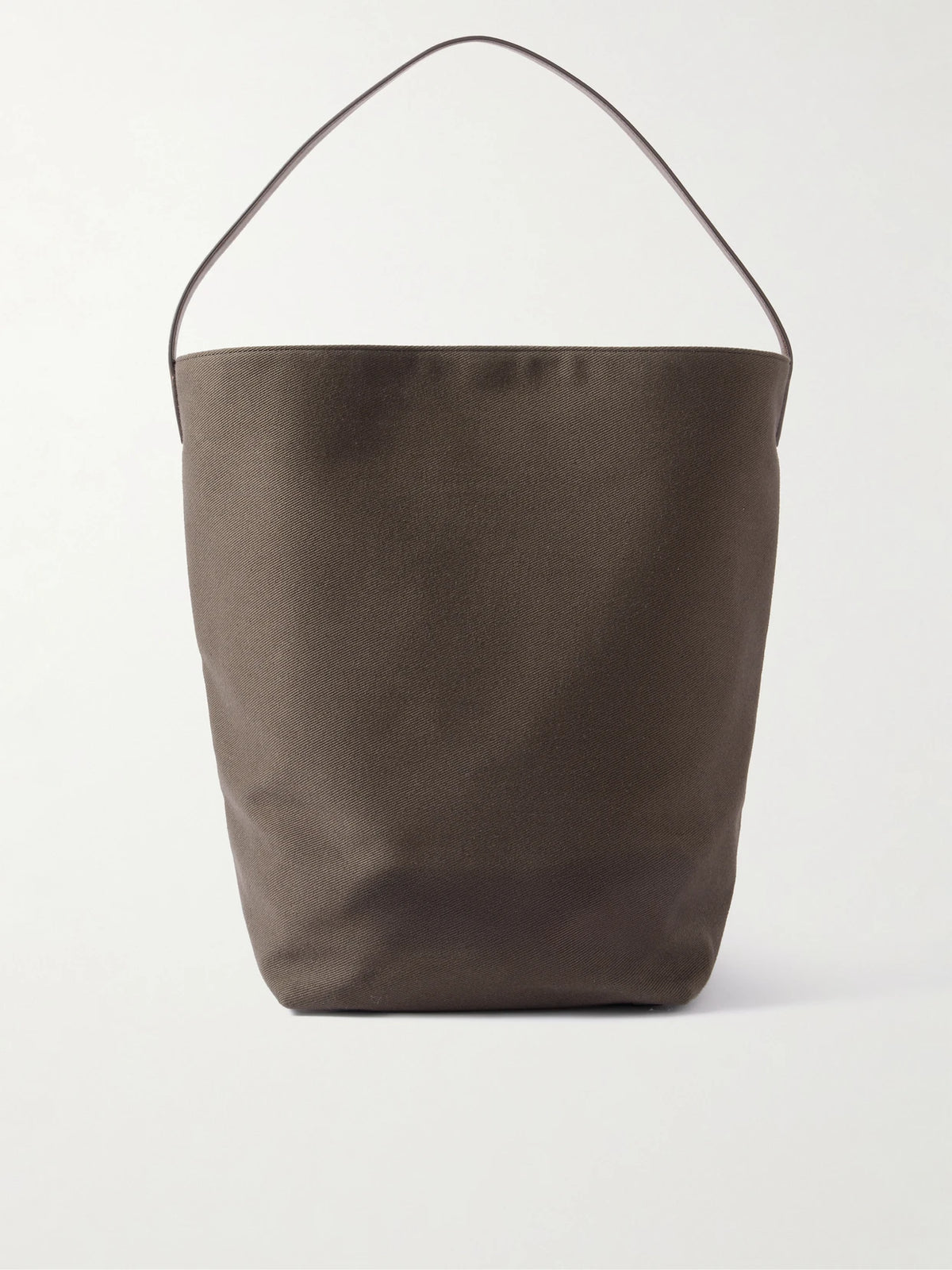 N/s Large Leather-trimmed Cotton-twill Tote